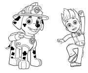 Coloriage Pat Patrouille Marcus et Ryder