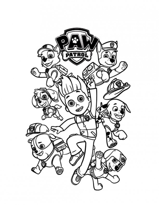 Coloriage Pat Patrouille part en mission dessin gratuit à imprimer