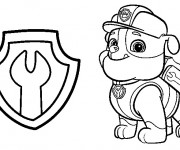 Coloriage Pat Patrouille Ruben et son insigne