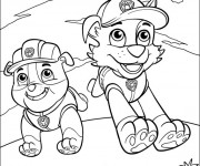 Coloriage Ruben et Rocky de la Pat Patrouille