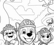 Coloriage sauvetages de dinosaures Paw Patrol