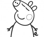 Coloriage Peppa Pig heureux