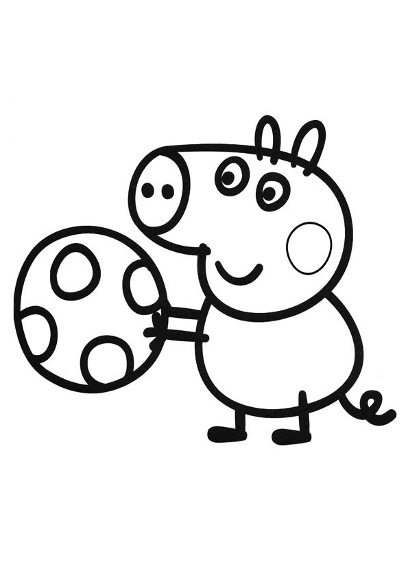 Coloriage Peppa Pig Joue Au Ballon Dessin Gratuit à Imprimer