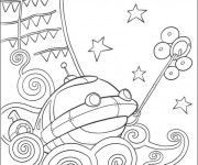 Coloriage et dessins gratuit Petit Einstein découvrent la mer à imprimer