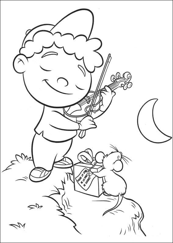 Coloriage et dessins gratuits Petit Einstein joue au violon à imprimer