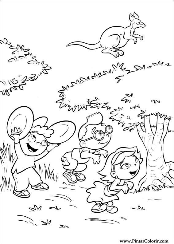 Coloriage et dessins gratuits Petit Einstein jouent avec le kangourou à imprimer