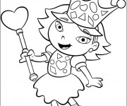 Coloriage et dessins gratuit Portrait fille et coeur à imprimer