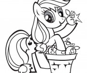 Coloriage et dessins gratuit Applejack récolte des pommes à imprimer