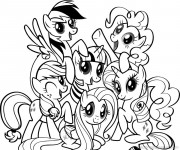 Coloriage La famille de Mon petit poney  ensemble