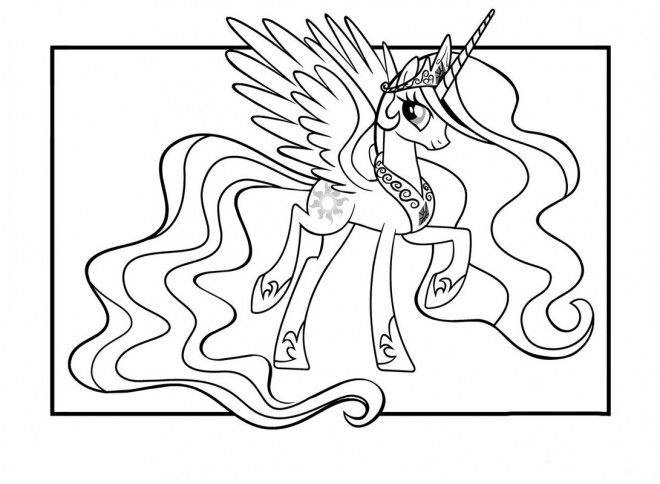 Coloriage La Princess Celestia De Mon Petit Poney