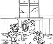 Coloriage Les petits poneys dorment