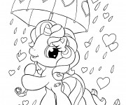 Coloriage Mon Petit Poney avec une parapluie