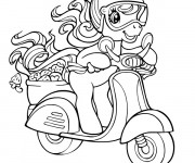 Coloriage Mon Petit Poney conduit une moto