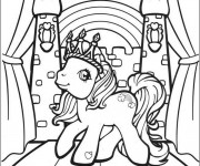 Coloriage et dessins gratuit Mon petit poney en couronne à imprimer