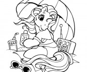 Coloriage Mon Petit Poney en plage
