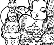 Coloriage Mon petit poney mange des cakes