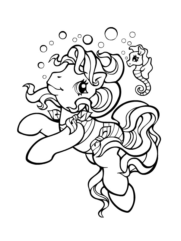 Coloriage et dessins gratuits Mon petit poney nage à imprimer