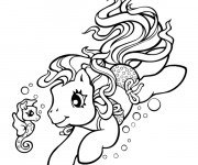 Coloriage Mon Petit Poney nage en mer