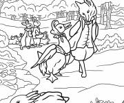 Coloriage Canard Jemima Puddle marchant avec Mark Huckerby