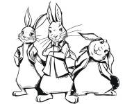 Coloriage et dessins gratuit Image de bande anim&eacute; Pierre lapin à imprimer