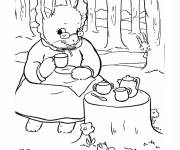 Coloriage La maman de Pierre lapin bois du th&eacute;