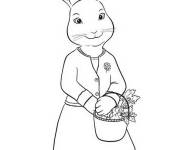 Coloriage La m&egrave;re de Pierre lapin
