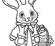 Coloriage Lapin mignon dans une veste de Pierre lapin