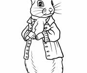 Coloriage Le regard mignon de Pierre lapin