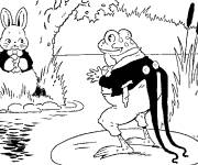 Coloriage Pierra lapin et la grenouille