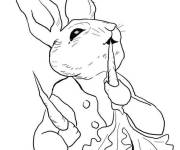 Coloriage Pierre lapin aime les carottes