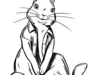 Coloriage et dessins gratuit Pierre lapin assis à imprimer