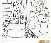 Coloriage et dessins gratuit Pierre Lapin cach&eacute; de Monsieur McGregor à imprimer