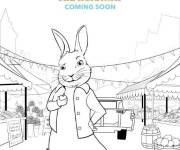 Coloriage Pierre lapin dans la march&eacute;