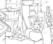 Coloriage Pierre Lapin dessin anim&eacute;