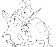 Coloriage Pierre lapin et l'amour des carottes