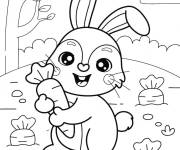 Coloriage et dessins gratuit Pierre lapin kawaii à imprimer