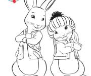Coloriage Pierre lapin ou Peter avec Lily