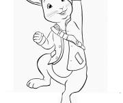Coloriage Pierre lapin saute de joie