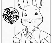 Coloriage Pierre lapin souriant
