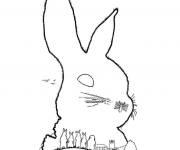 Coloriage T&ecirc;te de Pierre lapin facile