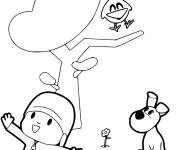 Coloriage et dessins gratuit Dessin animé de Pocoyo et ses amis à imprimer
