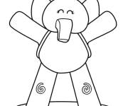 Coloriage Elly l'&eacute;l&eacute;phant rose de Pocoyo