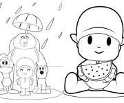 Coloriage Illustration de dessin anim&eacute; de Pocoyo
