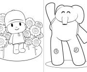 Coloriage Image de Pocoyo avec son ami Elly
