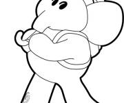 Coloriage L'&eacute;l&eacute;phant Elly avec un parapluie