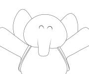 Coloriage L'&eacute;l&eacute;phant Elly joyeux 