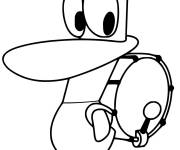 Coloriage Le musicien pato de Pocoyo