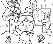Coloriage Les amis de Pocoyo aiment la danse