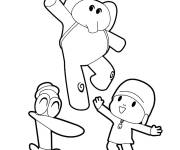 Coloriage Les amis de Pocoyo Elly et Nina