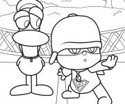 Coloriage Pato et le super-h&eacute;ros Pocoyo